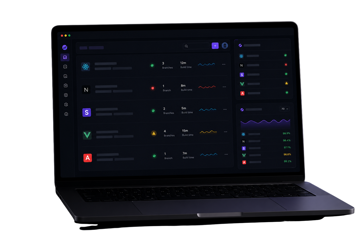 Ubriot dashboard running on a laptop